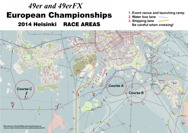 49er Europeans 2014 Race Areas