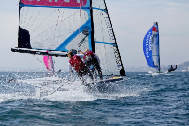 49 and 49erFX training in preparation for the ISAF world in Santander, Spain.