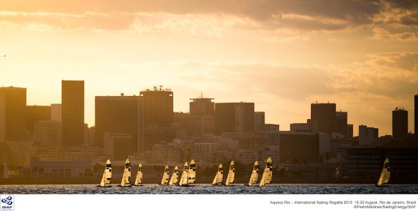 Aquece Rio  International Sailing Regatta 2015 is the second sailing test event in preparation for the Rio 2016 Olympic Sailing Competition. Held out of Marina da Gloria from 15-22 August, the Olympic test event welcomes more than 330 sailors from 52 nations in Rio de Janeiro, Brazil.  Credit Pedro Martinez/Sailing Energy