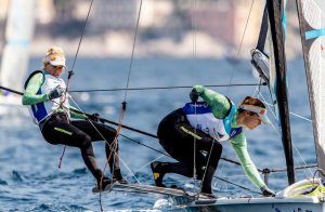 Hat-trick puts Dutch 49erFX team in pole position – turns Tokyo Qualification upside down