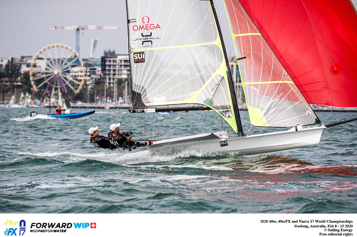 Long way to the top at Geelong 49er, 49erFX and Nacra 17 World Championship