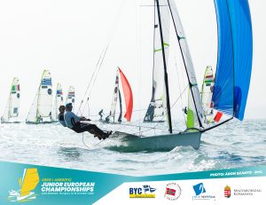 Spanish team leading the 49er fleet