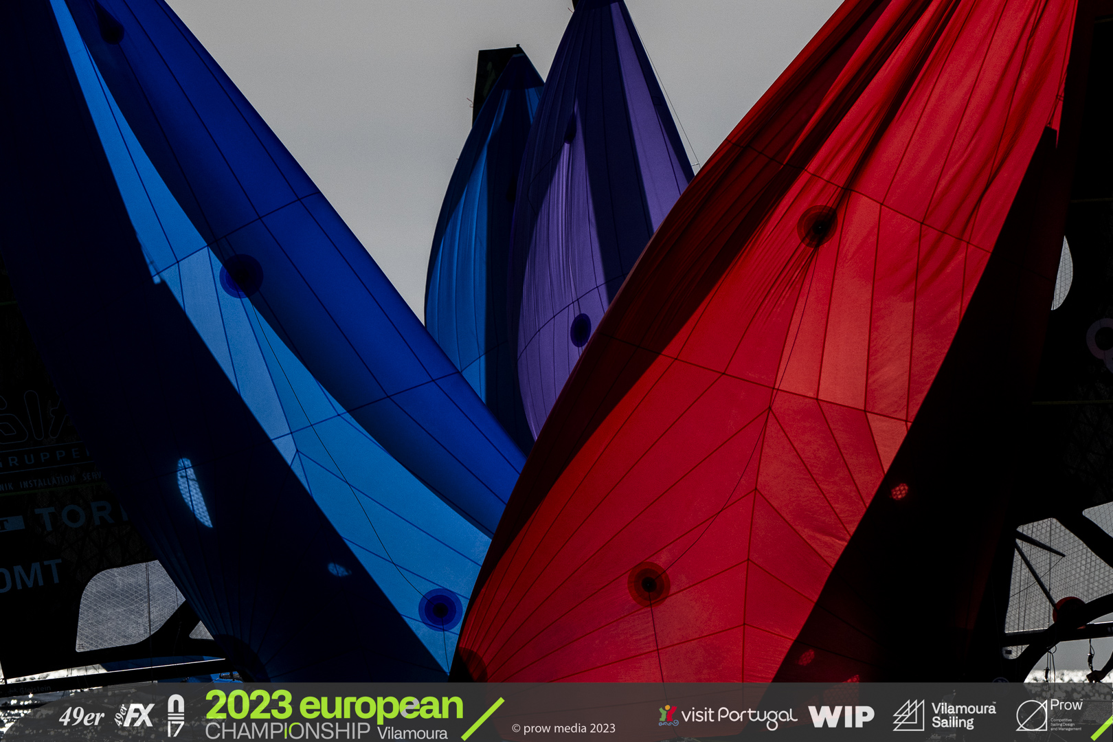Colorful Spinnakers at the 2023 European Championship - Gold Fleet racing