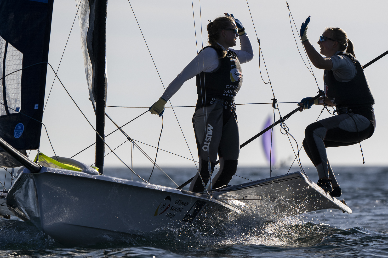 Bergmann and Wille win three gold fleet races - in contention for Olympic berth