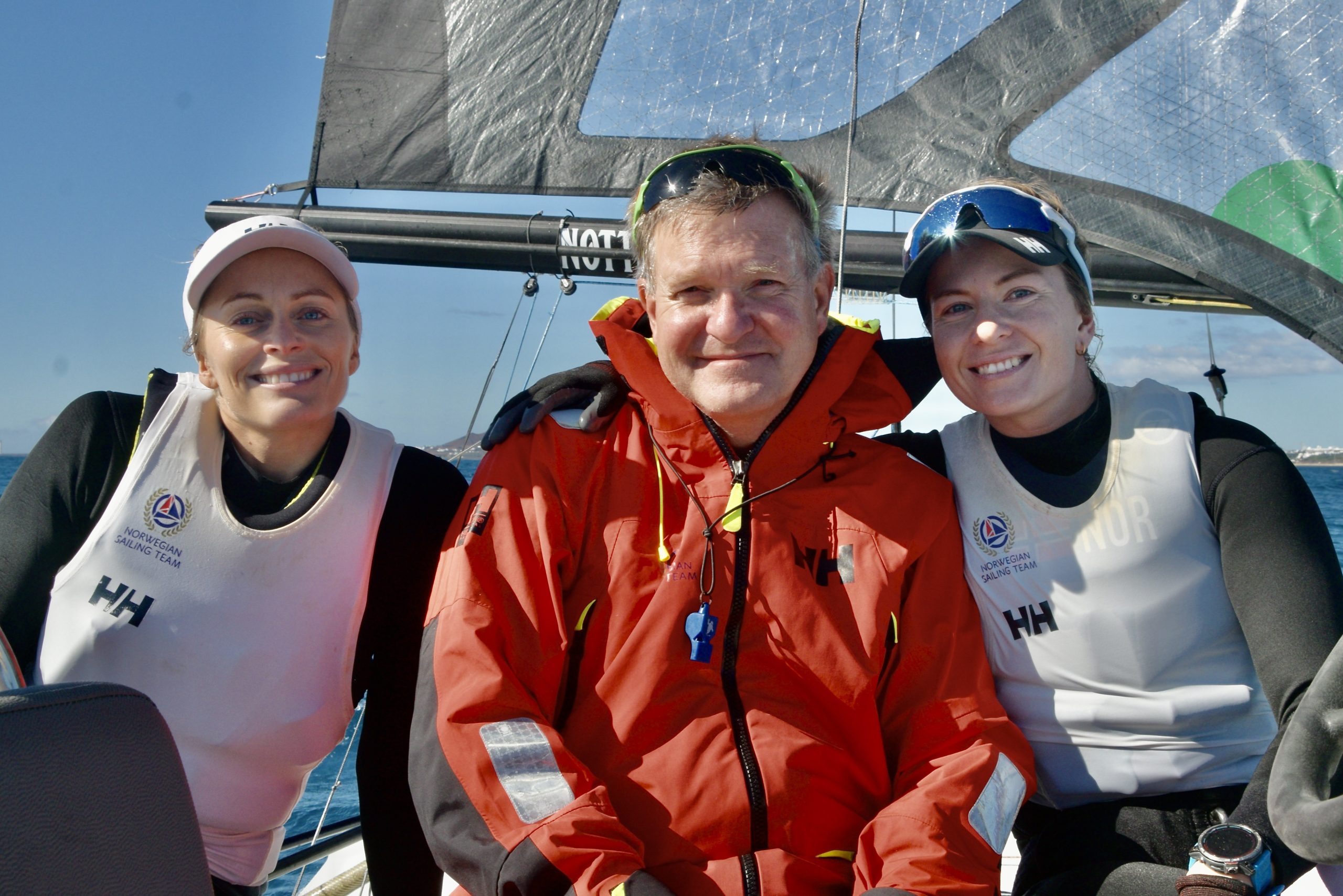 Helene, Marie, European Champions, and Norwegian coach on a training day in Lanzarote, leading up to the World Championship