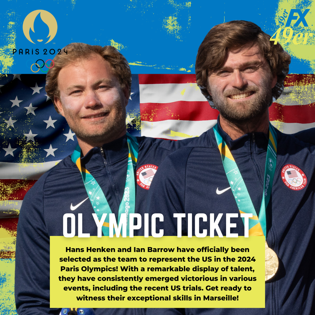 Ian Barrows and Hans Henken, Pan American Gold medalists win the US Trials and are selected as a team to represent the USA at the Olympics